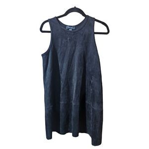 KAREN KANE Black Faux Suede Sleeveless‎ Sheath Dress - Size Medium
